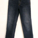 Free People Rose Embroidered Dark Wash Mid Rise Cropped Jeans Size 25 Photo 0