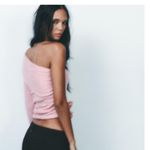 ZARA NWOT Openwork Knit Top With Floral Appliques Bloggers Fave Asymmetric Wool Photo 5