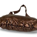 Bronze Colored Vegan Leather Hobo Bag Brown Photo 3