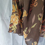 John Paul Richard Uniform  sheer button down floral blouse Photo 8