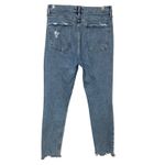 AGOLDE Nico High Rise Slim Jeans Rooted Light Wash Button Fly Raw Hem Size 28 Photo 4