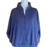 PINK - Victoria's Secret PINK Ivy Fleece Full Zip Sweatshirt Navy Blue Womens Large NWOT Photo 4