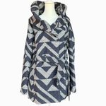 Mossimo Supply Co. Two Tone Geometric Wrap Pea Coat With Oversized Collar Sz M Blue Size M Photo 1