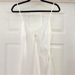 Beginning Boutique NEW Renaissance White Satin Maxi Dress Tie Front Closure sz 0 Photo 8
