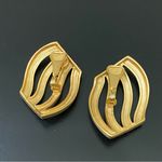 Unique Vintage 80’s Unsigned Gold-tone Sheet Runway Large Clip On Earrings 31g Photo 8