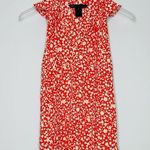 Marc Jacobs Marc by Ruffle Collar Cotton Silk Red Cream Floral Print Blouse Sz S Photo 0