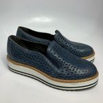 Summit by white mountain blue‎ perforated leather platform shoes size 39 Blue Photo 1