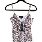 Lulus Lulu’s Earn Your Spot Ivory Leopard Print Mesh Peplum Tank Top NWT Photo 2