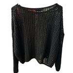 ZARA  Black Crochet Long Sleeve Sweater Top Large Photo 4