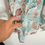 Chico's  Paisley‎ Floral Twill Blazer White Multi Open Front 16/18 Chico’s Size 3 Photo 7