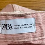ZARA Women's Pink Denim Jean Shorts high waisted Sz 14 US Photo 7