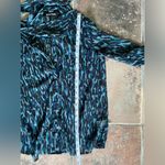 Dennis Basso Dennis By  Shear Blue Animal Print Tie Neck Blouse Size XXS Photo 7