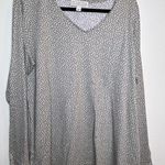 Lounge The Muses  Loungewear Long Sleeve Tee Grey Polka dot Cotton Blend Photo 1