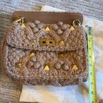 Valentino Garavani Beige Cashmere Medium Roman Stud Bag Photo 12