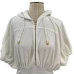 Juicy Couture French Terry Dress Cover-Up Y2K Hooded Zip Up White Size Small Photo 1
