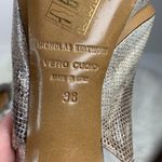 Nicholas Kirkwood Gold Peep Toe Platform Pumps Photo 9