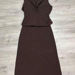 Designer Yoshi Kondo Two Piece Vest and Skirt Women’s Size Medium Brown Photo 0