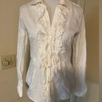 A Mista Button Down Ruffled Shirt White Photo 0