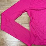 Universal Threads Universal Thread Women's Hot Pink Ribbed Long Sleeve Henley - Size XS - NWT Photo 2