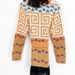 Mother The Belted Short Alpaca Wool Blend Knit Fringe Orange Cardigan Sweater XS Photo 3