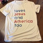 Cream womens USA red white blue Shirt with Patriotic Print Photo 0