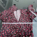 Something Navy  Revolve Women Satin Black Red Floral Wrap Dress Sz M Photo 10