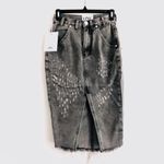 One Teaspoon Denim Skirt 23 NWT Phantome Cadillac Distressed Slit Gray Street Photo 4