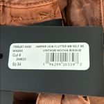 Paige  Women's Harper Jeans with Flutter Waistband Self Belt, Mocha, Size 34, NWT Photo 9