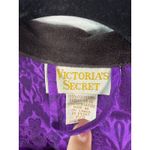 Victoria's Secret  Gold Label Purple Satin Velour Trim Robe Rhinestone Small Photo 2