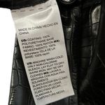 Chico's Womens Cropped Wide Leg Black Pants Crocodile Embossed Faux Leather Edgy Photo 6