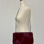 American Vintage Vintage Letisse Soft Leather Clutch Crossbody Wine Red Hinge Opening Purse Photo 2