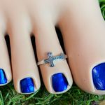 Cross sterling silver adjustable toe/midi ring Photo 2