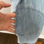 Cloth & Stone Dress Shirt Tunic Chambray Pockets Ruched Collar Belted Blue Photo 2