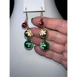 Jingle Bell Red, Green and‎ Gold Earrings Red Photo 4