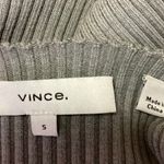 Vince Gray Ribbed Knit Turtleneck Sleeveless Stretch Sweater Vest Top Size S Photo 2