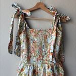 Cleobella  Dress Tamara Retro Floral Tiered Smocked Tie Shoulder Mini Dress Small Photo 3