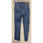 Madewell  Slim straight Jeans womens 23 distressed torn knees stretch raw hem Photo 4