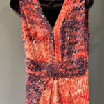 Vera Wang Simply L Sheath V Neck Dress Sleeveless Artsy Stretch Modern Bold Chic Photo 0