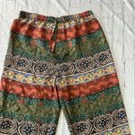 Rampage  Pants Women’s Crop Fringe Hem Boho Mid-Rise Pockets Coral Medium 100% silk Medium Photo 2