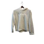 DKNY  White Sherpa Teddy Fleece Hoodie Embroidered‎ Logo Cropped Casual Women's Photo 3