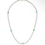 Gucci Interlocking G Green Enamel Boule Chain Necklace Ag925 Photo 1