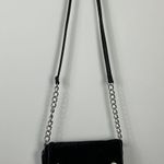 Madden Girl  Black Velvet Crossbody Bag Silver Chain Accent Flap New Photo 0