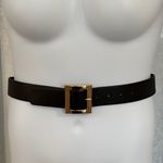 Elegant Black Faux Leather Belt with Gold Buckle Photo 0