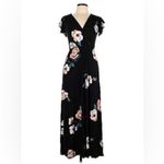 Loveappella  Black Maxi Dress with Floral Print Photo 7