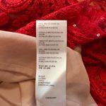 Free People  Red Night Shimmers Lace Mini Dress‎ Sequin Deep V-Neck Party Size 8 Photo 8