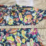 Umgee USA Multicolor Floral Satin Colorful Peasant Blouse Size 1X Relaxed Flowy Photo 9