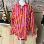 l*space L* Santa Cruz Tunic Button Down In Bondi Babe Stripe Size Small NWT Photo 2