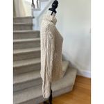 Vintage 90s Chunky Cream Cableknit Mockneck Long Sleeve Fisherman Sweater Size XL Photo 1