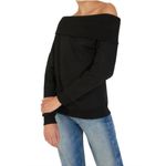 NWT Marissa Webb So Relaxed Off the Shoulder Sweatshirt Black Sz XS $245 Photo 4