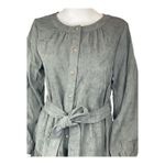 Simply Southern  Corduroy Button‎ Down Dress Gray Peasant Boho Size Large Photo 2